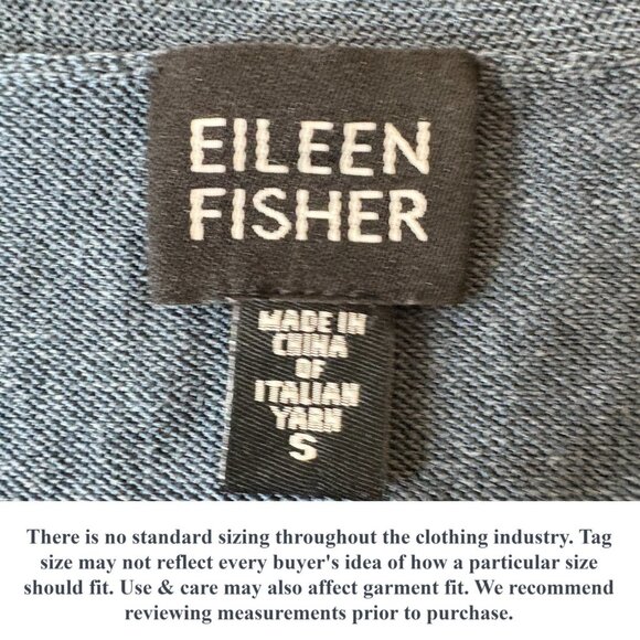 Eileen Fisher Womens Open Front Knit Sweater Cardigan Beaded Green Size S - Picture 12 of 14